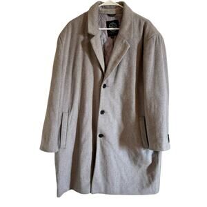 Haggar Mid-Length Gray Brushed Twill Topcoat Men's, Size XXL